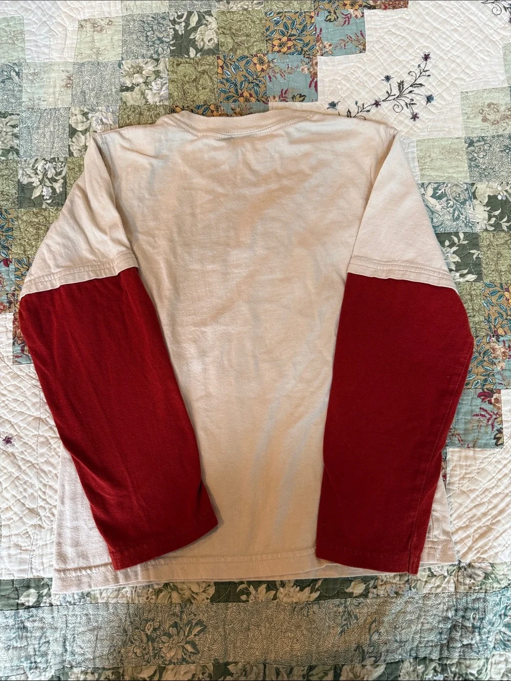 Y2K Kids' cream & Red embroidered Dino Graphic Long-Sleeve Tee (rare)
